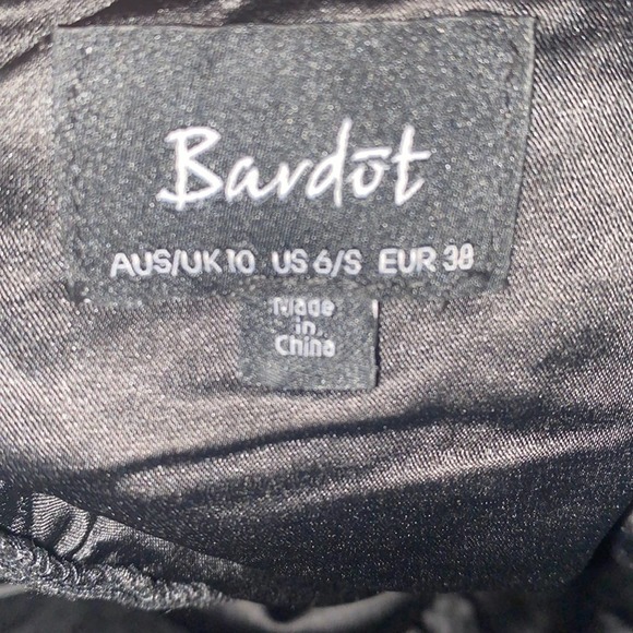 Bardōt Revolve Scallop Black Lace Dress - Picture 3 of 5